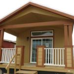 Exterior view of the Classic series 1208 with Craftsman style front porch, Athens Park Homes & Cabins 